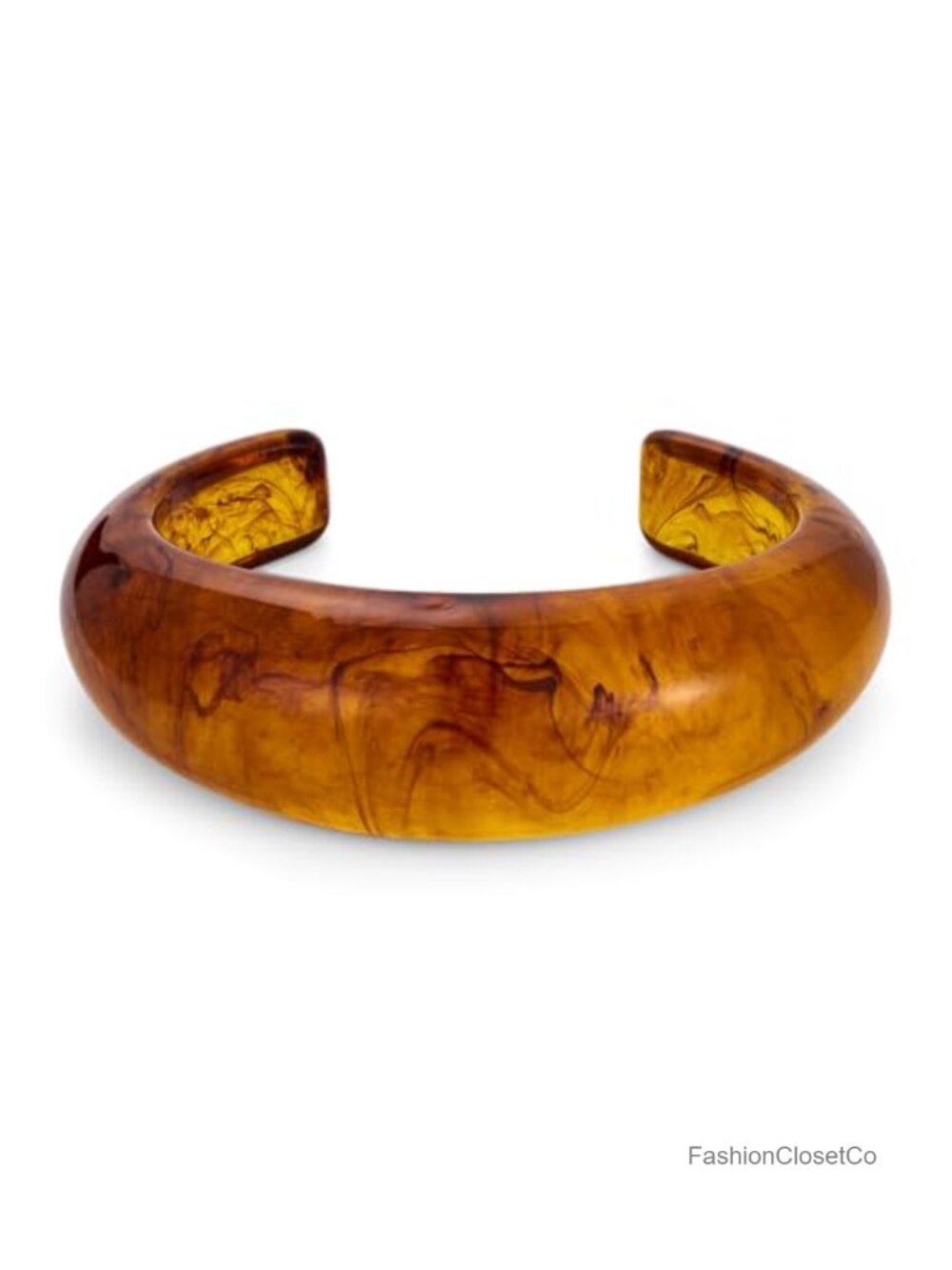 Chunky Acrylic Resin Cuff Bangle Bracelet, Geometric Mottled Statement for Women